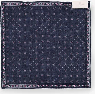 Brunello Cucinelli Mens Pocket Square Silk Blue Scarf Scarfs