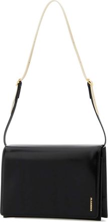 Jil Sander Womens Calf Leather Shoulder Bag Black