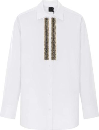 Pinko Capirai Shirt - Dames - Overhemden - Wit - S - Katoen - Overhemden