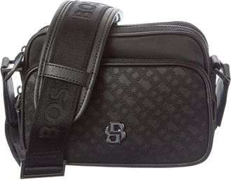 HUGO BOSS B Icon Mp Ew Zip Leather & Canvas Crossbody