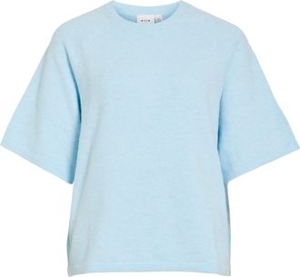 Vila Strickpullover VILA VILIGA 2/4 O-NECK KNIT TOP - NOOS, Damen, Gr. XXL, nantucket breeze detail:melange, Strick, Obermaterial: 97% Polyester, 3% Elasth