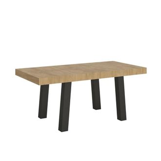 Itamoby Mesa extensible 90x200/460 cm efecto madera roble natural, hierro