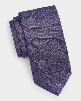 Canali Men & apos;s Paisley Woven Silk Tie