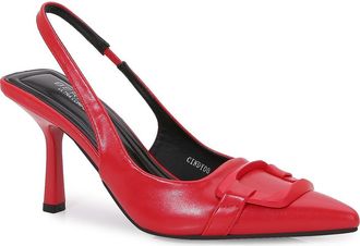Berness Buckled Pointed Toe Slingback Pump in Red at Nordstrom Rack, Size 8.5