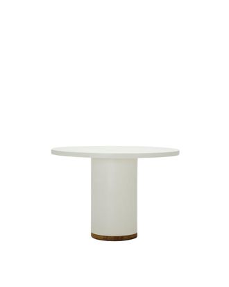 Hannun Mesa de comedor de microcemento en color blanco roto 110 cm