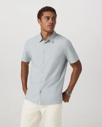 Vuori Clothing Short Sleeve Manhattan Button Down | Harbor Grey | Medium