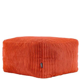 Icon Brand Puf reposapi&eacute;s cuadrado de pana naranja terracota