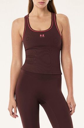 P.E Nation Nexus Rib Tank in Mahogany/diva Pink at Nordstrom, Size X-Small