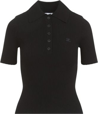 Courr&egrave;ges Polo Shirts - Dames - Polos - Zwart - XS - Tops