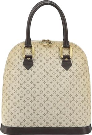 Louis Vuitton Alma Handbag Mini Lin Monogram Khaki Canvas Handbag (Pre-Owned)