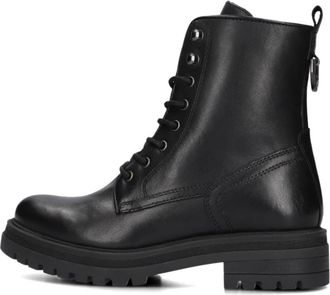 Omoda Zwarte Veterboots Lpmink-100 - Dames - Veterlaarzen - Zwart - 39 EU - Leer - Schoenen
