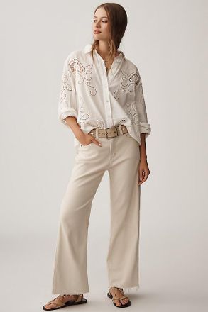 AG - Adriano Goldschmied AG Saige Mid-Rise Paneled Crop Wide-Leg Jeans