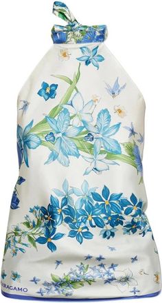 Ferragamo Tops, Dames, Wit, ONE Size, Foulard Top