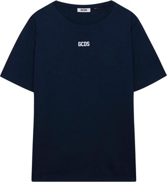 GCDS Basic Logo Regular Tee - Heren - T-shirts - Blauw - S - Katoen - Tops
