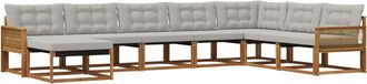 vidaXL Conjunto De Sof&aacute;s De Exterior 8 Uds. Natural Y Gris Claro Vidaxl