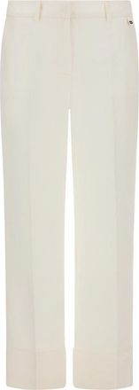 Herno White Lightweight Linen Cigarette Trousers