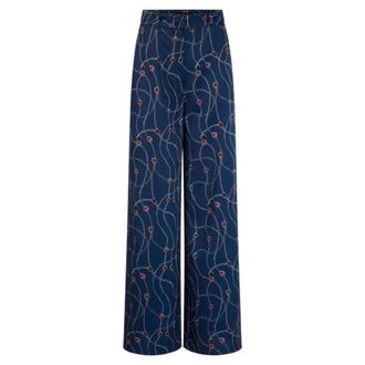 Marc Cain Waukee High-Waist Broeken - Dames - Broeken - Blauw - Maat: S Poliester
