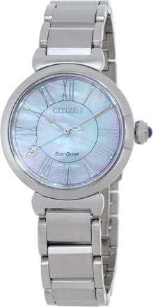 Citizen L Eco-Drive Mother of Pearl Dial Ladies Watch EM1060-87Y