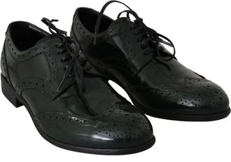 Dolce & Gabbana Vrouwen Groen Leer Broque Oxford Wingtip Schoenen