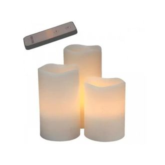 Opjet Opjet - 011052 Juego De 3 Velas Led &Oslash;7,5 H10/12,5/15cm + Mando A Distancia Blanco
