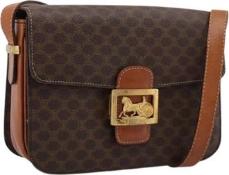Celine Pre-owned Vintage Macadam Schoudertas - Dames - Vintage Schoudertas - Bruin - ONE Size - Leer - Vintage