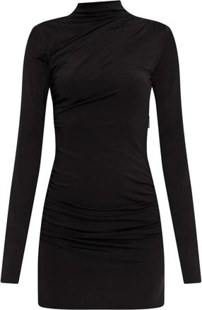 Off-white Jurk met lange mouwen - Dames - Korte kleedjes - Zwart - S - Leer - Kleedjes