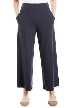 Max Studio Ponte Crop Wide Leg Pull-On Pants in Navy at Nordstrom Rack, Size X-Small