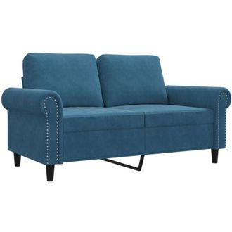 vidaXL Sof&aacute; De 2 Plazas Terciopelo Azul 120 Cm Vidaxl