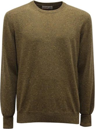 Ballantyne Kasjmier Trui Militair Groene Pullover - Heren - Cashmere truien - Groen - L - Kasjmier - Truien & Vesten