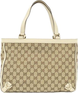 Gucci Beige GG Canvas Shoulder Bag (Authentic Pre-Loved)