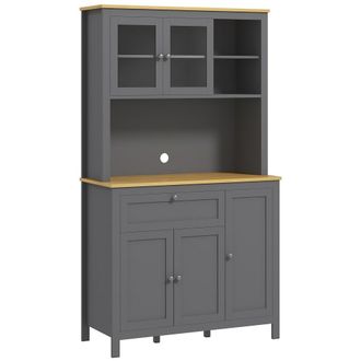 HOMCOM Alacena de cocina 100x40x180 cm gris