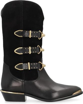 Isabel Marant Mexia Leren Laarzen - Dames - Cowboylaarzen - Zwart - 36 EU - Leer - Schoenen