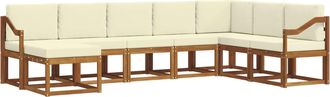 vidaXL Conjunto De Sof&aacute;s De Exterior 8 Uds. Natural Y Crema Vidaxl