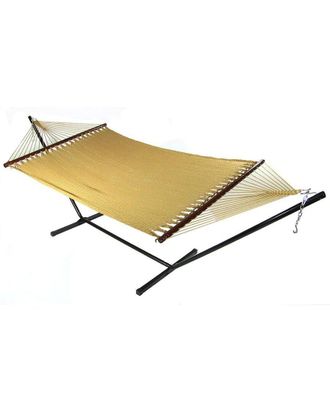 Sunnydaze Soft-Spun 2-Person Caribbean Spreader Bar Hammock With 15 Stand