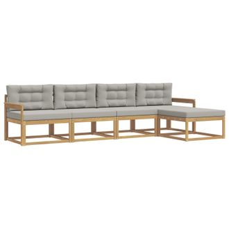 vidaXL Conjunto De Sof&aacute;s De Exterior 4 Pcs Blanco Y Gris Claro Vidaxl