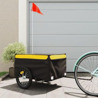 vidaXL Vidaxl - Remolque Para Bicicleta Hierro Negro Y Amarillo 45 Kg