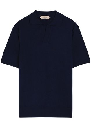 Aur&eacute;lien Wool Polo Shirt - Navy - XL