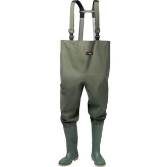 Norway 1992 Norway - Vadeadores Talla 44 Pvc Verde Oliva Sobre Tejido Portador De Poli&eacute;ster