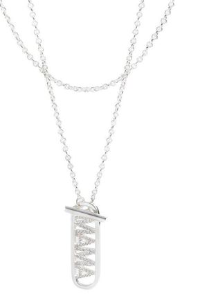 Alex and Ani Mama Pave Toggle Necklace in Silver at Nordstrom