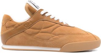 Chloé Kick Quilted Suede Sneakers - Womens - Calf Leather/Rubber/Calf Suede/Fabric
