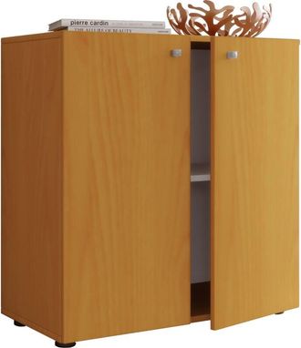 ebuy24 Vcm Cassettiera in legno Dimensioni cassettiera ca. a. 75 x l. 70 x t. 36 cm Bordo con pratica divisione soppalco 2 porte rotanti - Vandol 1 (Sonoma