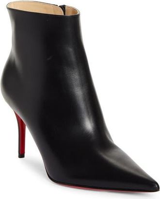 Christian Louboutin Apostropha Pointed Toe Bootie in Black at Nordstrom, Size 10.5Us