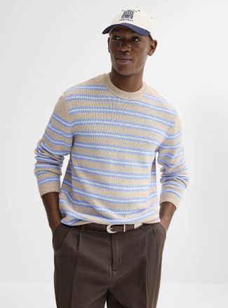 Jack & Jones Mens Striped raw-knit sweater