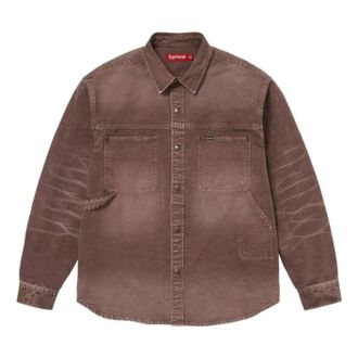 SUPREME SS26 Worn Snap Painter Shirt Brown SUP-SS26-125-BRN