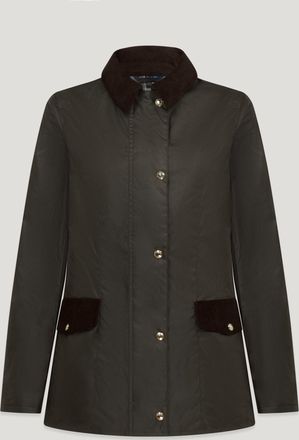 Belstaff Chaqueta Burghley Para Mujer Waxed Cotton Verde Aceituna Desgastado Eu 36