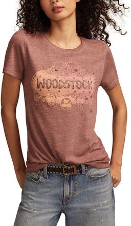 Lucky Brand Woodstock Embellished Graphic T-Shirt in Bitter Chocolate at Nordstrom, Size Xx-Large