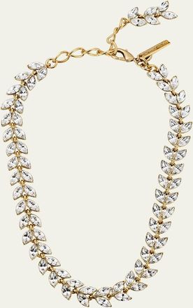 Oscar De La Renta Crystal Leaf Necklace