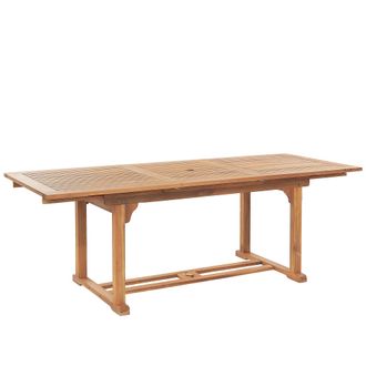 Beliani Beliani - Mesa De Comedor Para Jard&iacute;n Madera Acacia Superficie Extensible Java