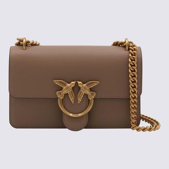 Pinko Beige Love One Mini Shoulder Bag