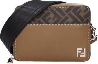 Fendi Crossbody Cameratas Herens Stof bruin/tabak